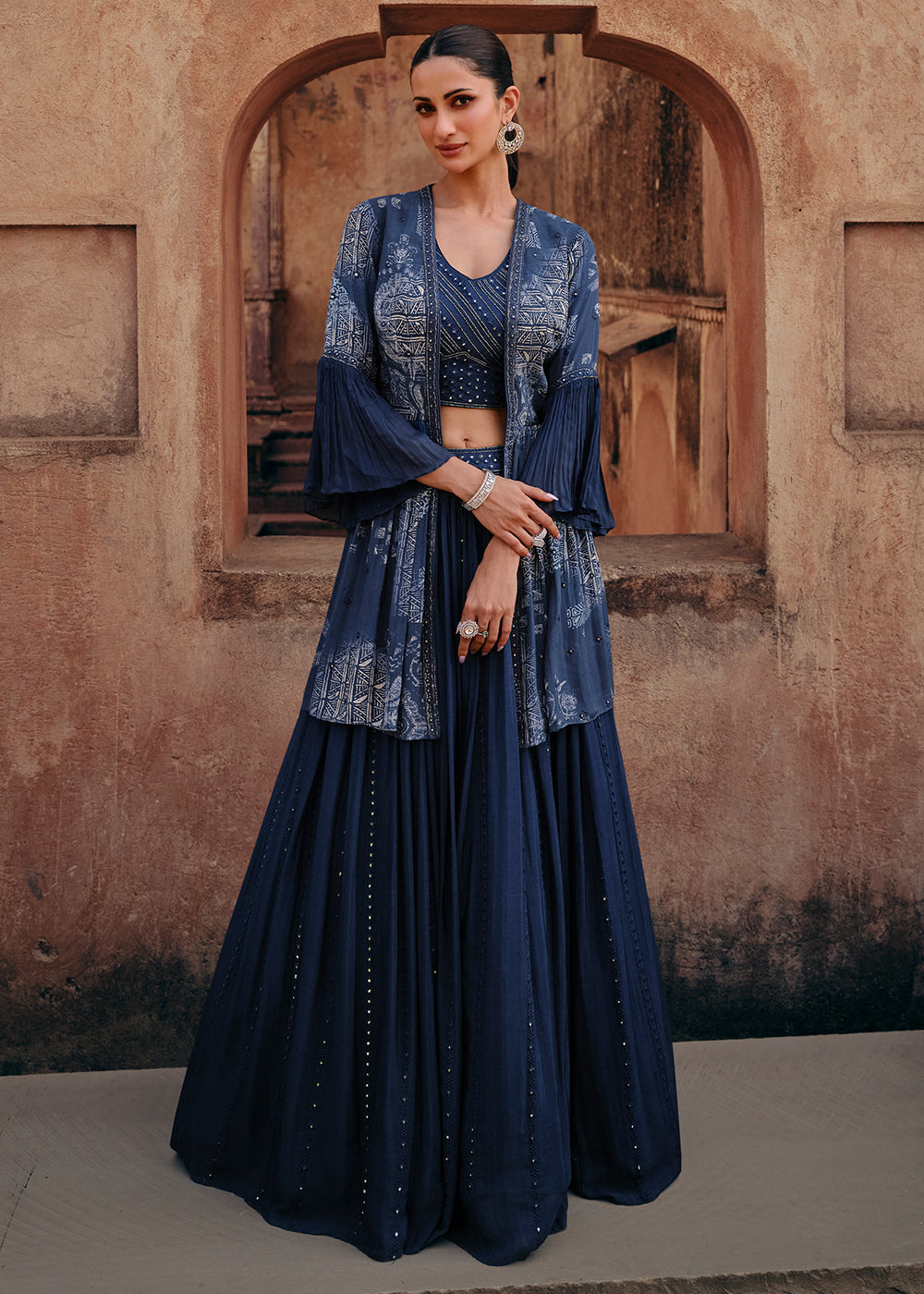 Art Silk - Designer - Indo Western Dresses: Buy Latest Indo Western  Clothing Online | Utsav Fashion