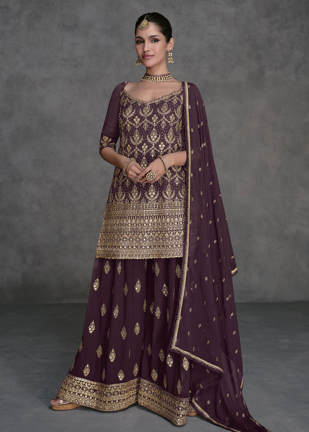 dark purple indian wedding dress Shop Indian Bridal Reception | KYNAH USA
