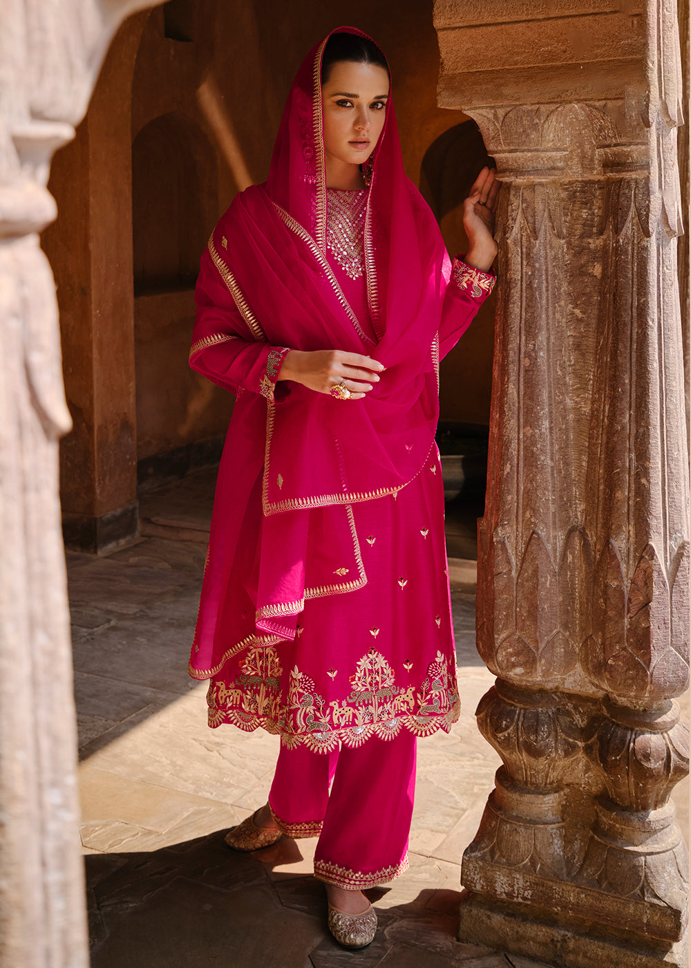 Buy Now Appealing Pink Wedding Festive Embroidered Salwar Suit Online in USA, UK, Canada, Germany, Australia & Worldwide at Empress Clothing.