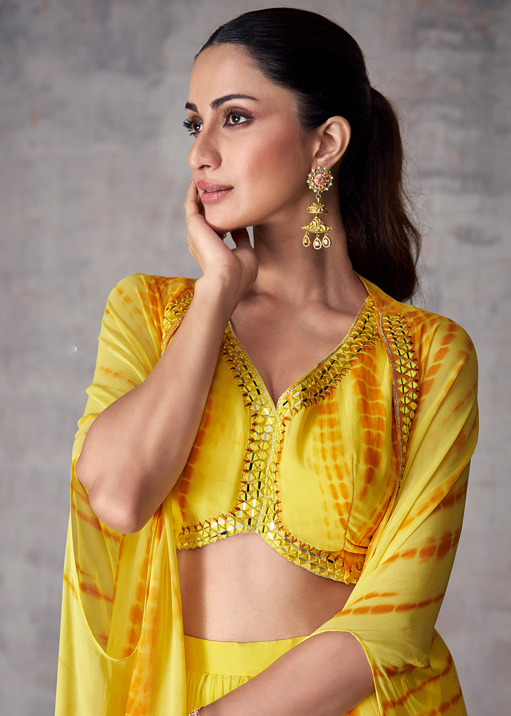 Buy Now Pretty Yellow Indo Western Style Party Wear Palazzo Suit Online in USA, UK, Canada, Germany, Australia & Worldwide at Empress Clothing. 