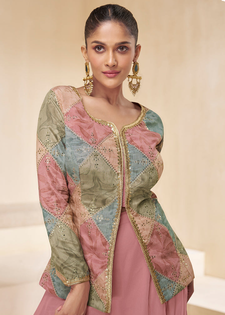 Shop Now Pink Designer Embroidered Party Wear Sharara Suit Online at Empress Clothing in USA, UK, Canada, Italy & Worldwide. 