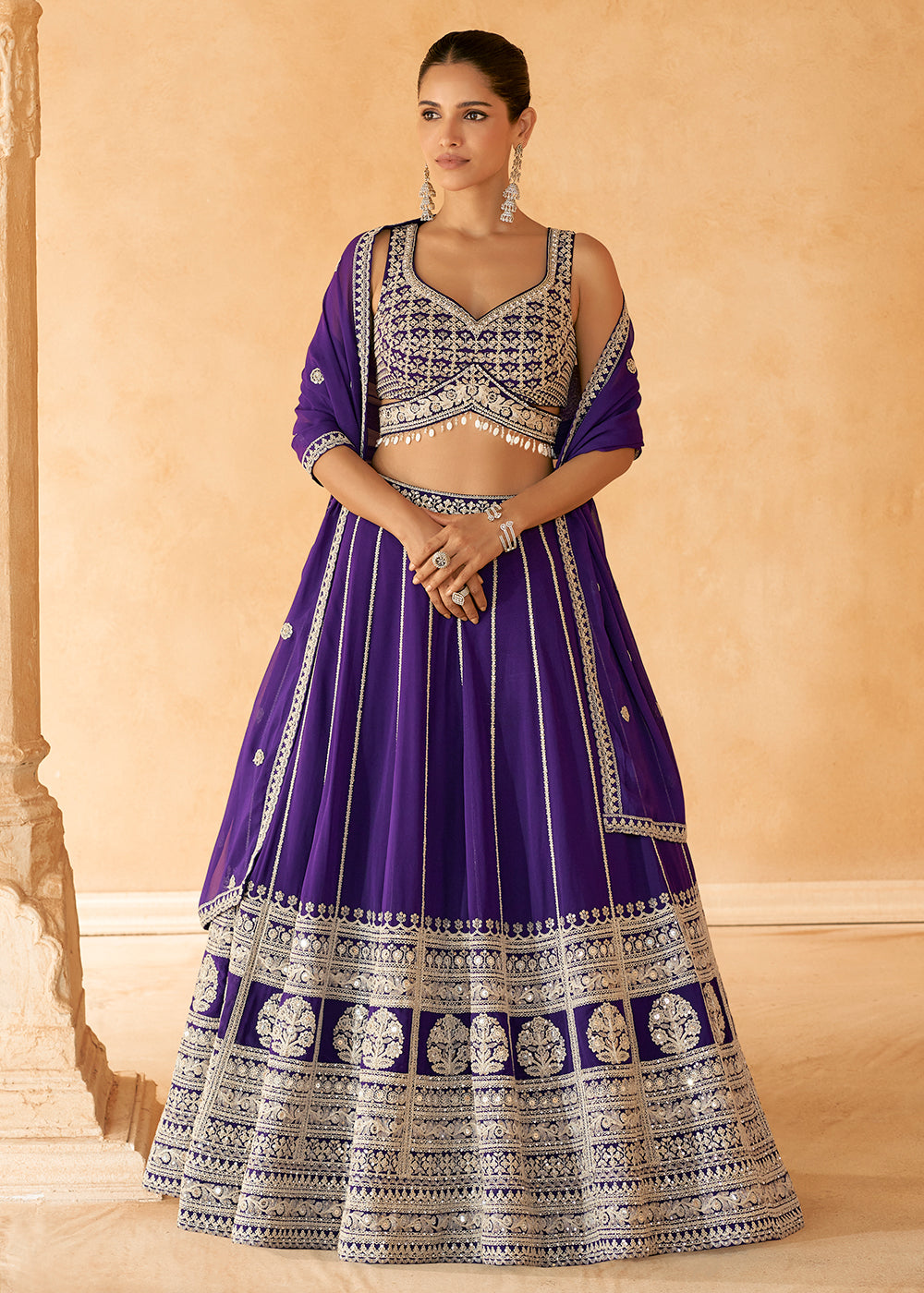 Buy Now Designer Purple Embroidered Bridesmaids Lehenga Choli Online in USA, UK, Canada & Worldwide at Empress Clothing. 