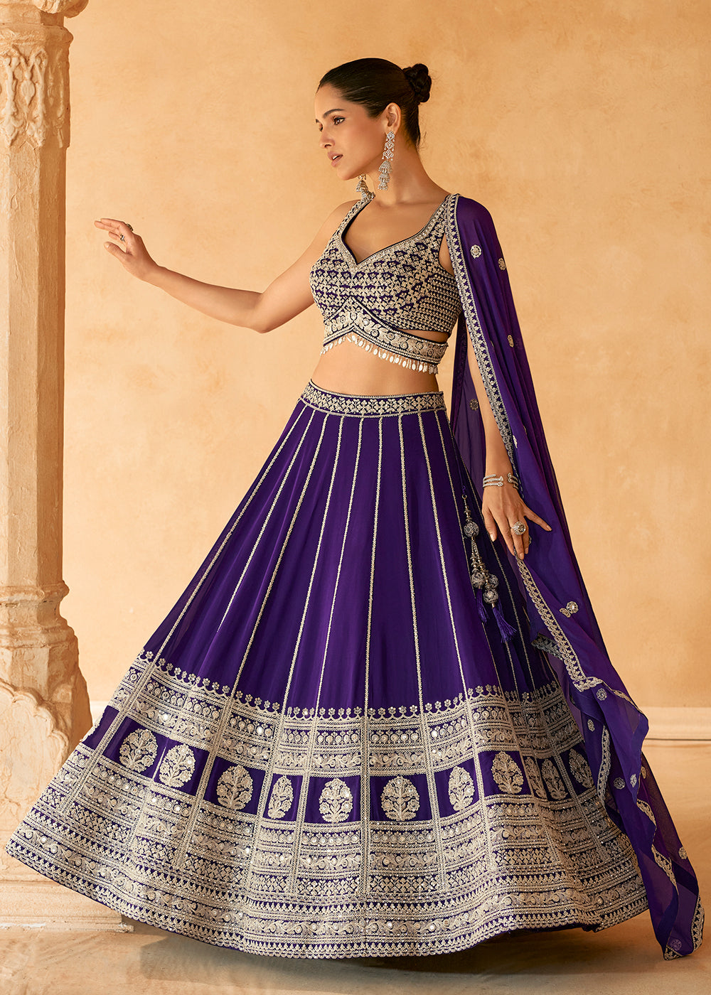 Buy Now Designer Purple Embroidered Bridesmaids Lehenga Choli Online in USA, UK, Canada & Worldwide at Empress Clothing. 