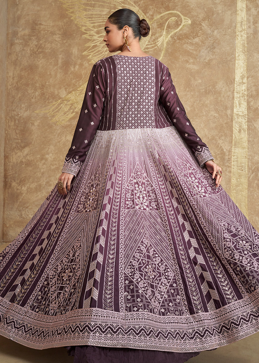 Buy Now Jacket Style Purple Embroidered Festive Lehenga Choli Online in USA, UK, Canada, UAE & Worldwide at Empress Clothing. 