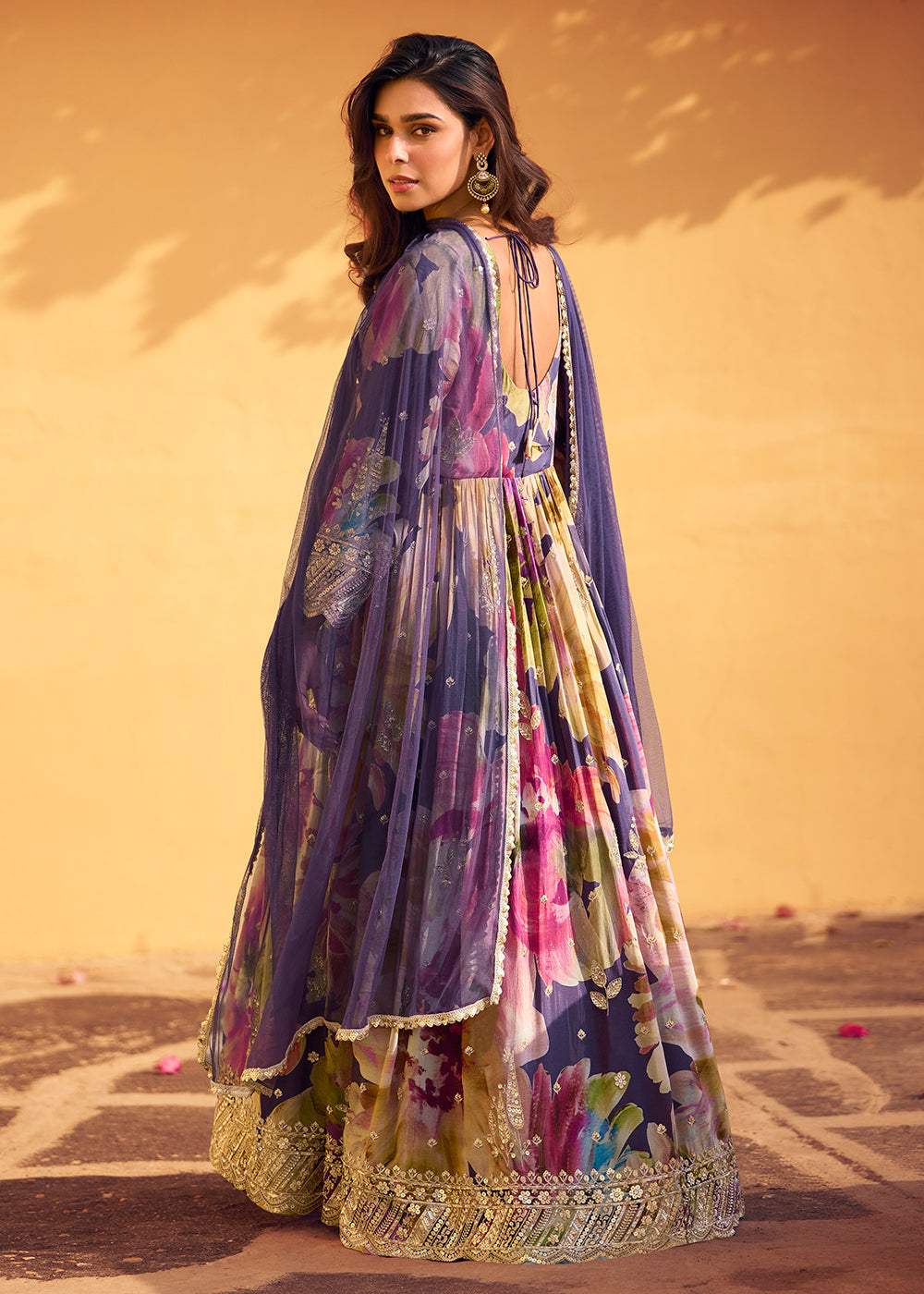 Buy Now MulticolorMulti Embroidered Wedding Festive Anarkali Gown Online in USA, UK, Italy, Canada & Worldwide at Empress Clothing.