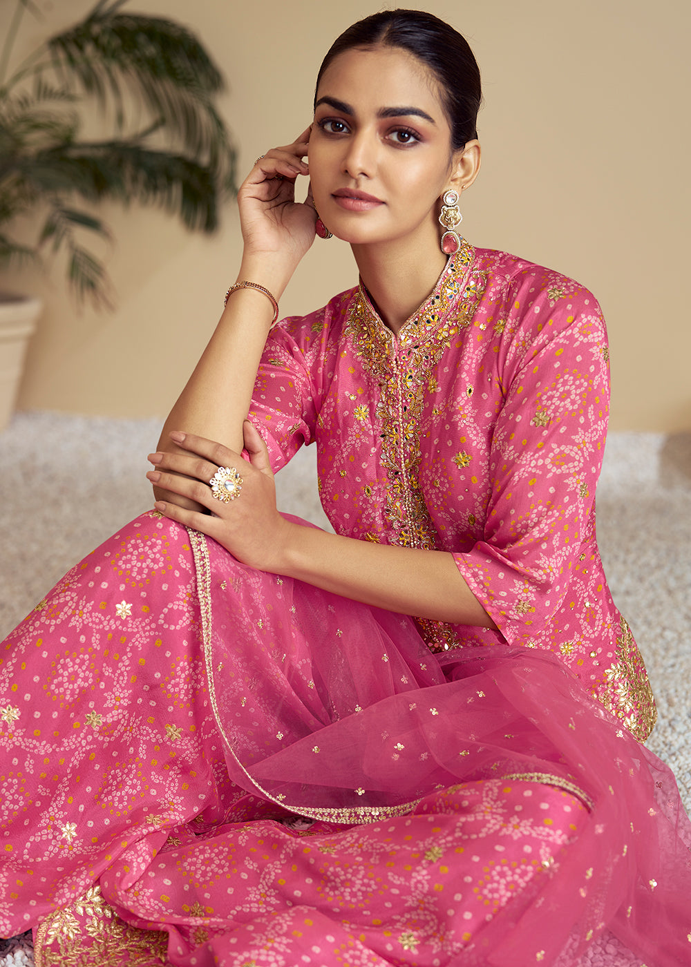 Buy Now Pink Embroidered Kurti Style Palazzo Style Suit Online in USA, UK, Canada, Germany, Australia & Worldwide at Empress Clothing. 