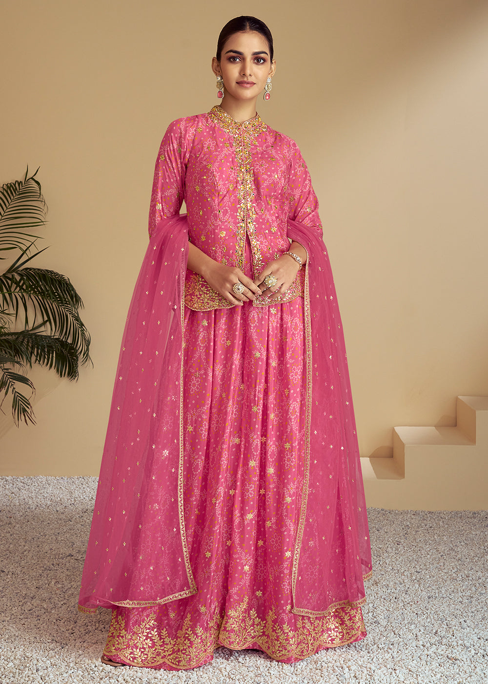 Buy Now Pink Embroidered Kurti Style Palazzo Style Suit Online in USA, UK, Canada, Germany, Australia & Worldwide at Empress Clothing. 