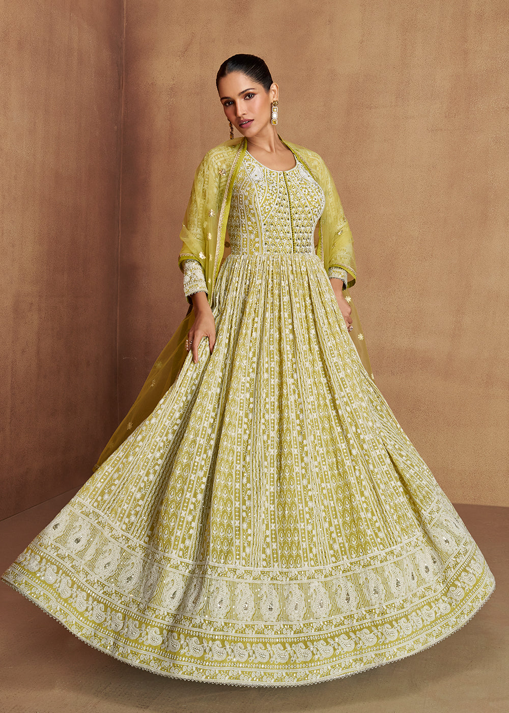 Buy Now Royal Green Real Georgette Embroidered Anarkali Suit Online in USA, UK, Sweden, Denmark, Greece, Germany, Canada, Austria, UAE & Worldwide at Empress.