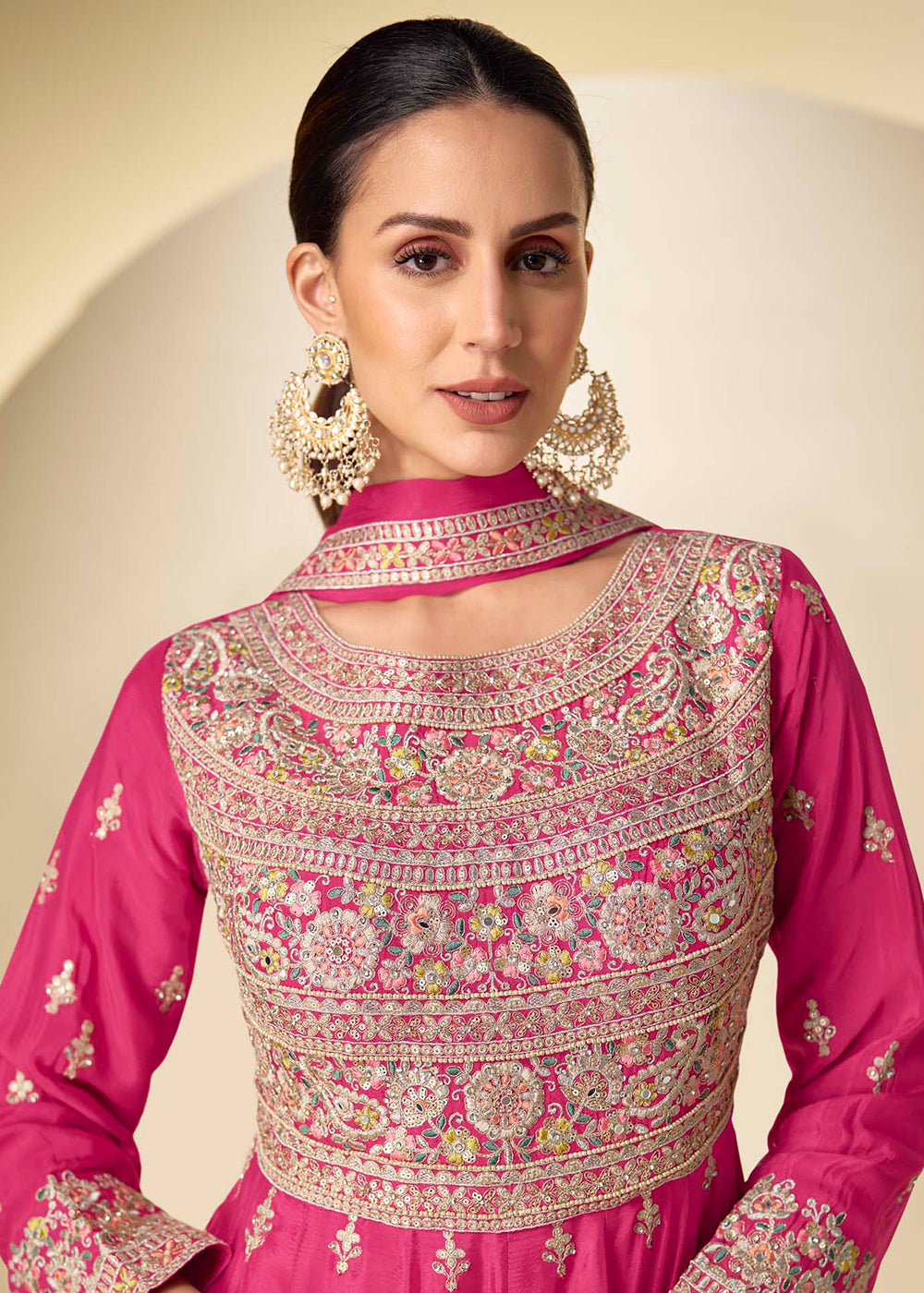 Buy Now Rani Pink Pant Style Festive Style Anarkali Suit Online in USA, UK, Sweden, Denmark, Greece, Germany, Canada, Belgium, UAE & Worldwide at Empress.