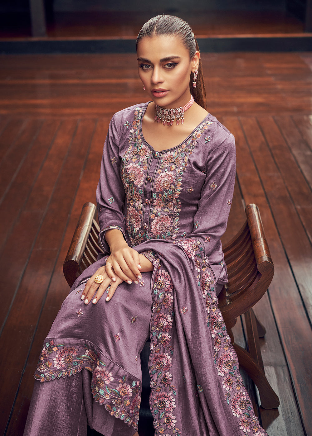 Buy Now Festive Party Alluring Purple Embroidered Salwar Kameez Online in USA, UK, Canada, Germany, Australia & Worldwide at Empress Clothing. 