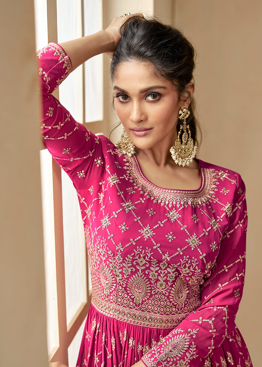 Buy Lehenga Anarkali - Pink & Green Sharara Top Style Lehenga Anarkali Empress Clothing Buy Lehenga Anarkali - Pink & Green Sharara Top Style Lehenga Anarkali Empress Clothing