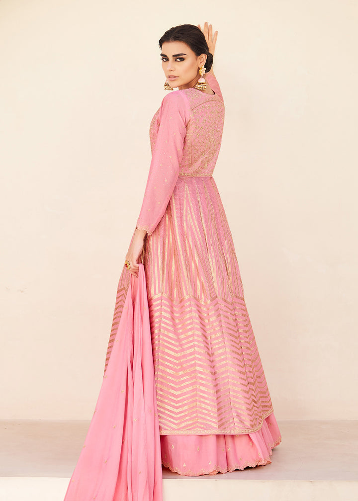 Buy Now Pretty Pink Embroidered Wedding Party Lehenga Skirt Suit Set Online in USA, UK, Canada & Worldwide at Empress Clothing.