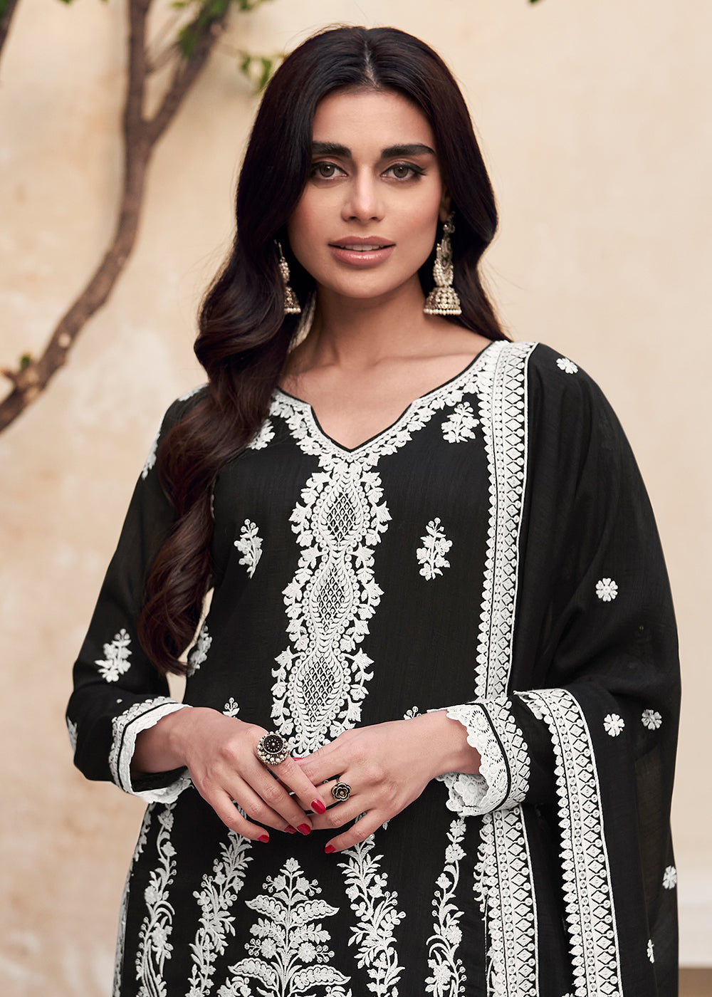 Buy Now Beautiful Black Festive Embroidered Palazzo Salwar Suit Online in USA, UK, Canada, Germany, Australia & Worldwide at Empress Clothing