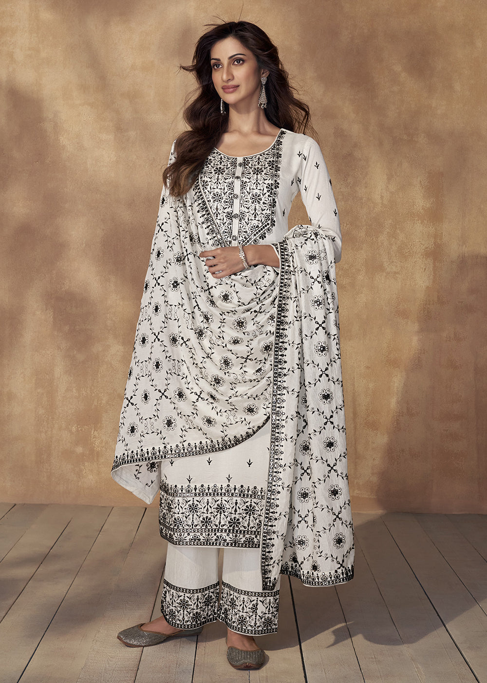 Buy Now Marvelous White Sequins & Thread Work Festive Salwar Suit Online in USA, UK, Canada, Germany, Australia & Worldwide at Empress Clothing. 