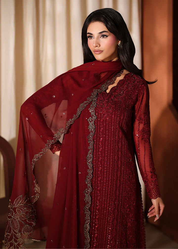 Buy Now Luxe Embroidered Chiffons '26 by Azure | Cherry Blossom Online in US, UK, Canada, France, Italy, Germany, Greece, Sweden, Africa & Worldwide at Empress.