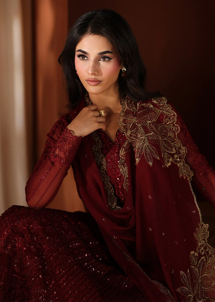 Buy Now Luxe Embroidered Chiffons '26 by Azure | Cherry Blossom Online in US, UK, Canada, France, Italy, Germany, Greece, Sweden, Africa & Worldwide at Empress.