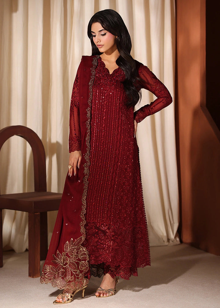 Buy Now Luxe Embroidered Chiffons '26 by Azure | Cherry Blossom Online in US, UK, Canada, France, Italy, Germany, Greece, Sweden, Africa & Worldwide at Empress.