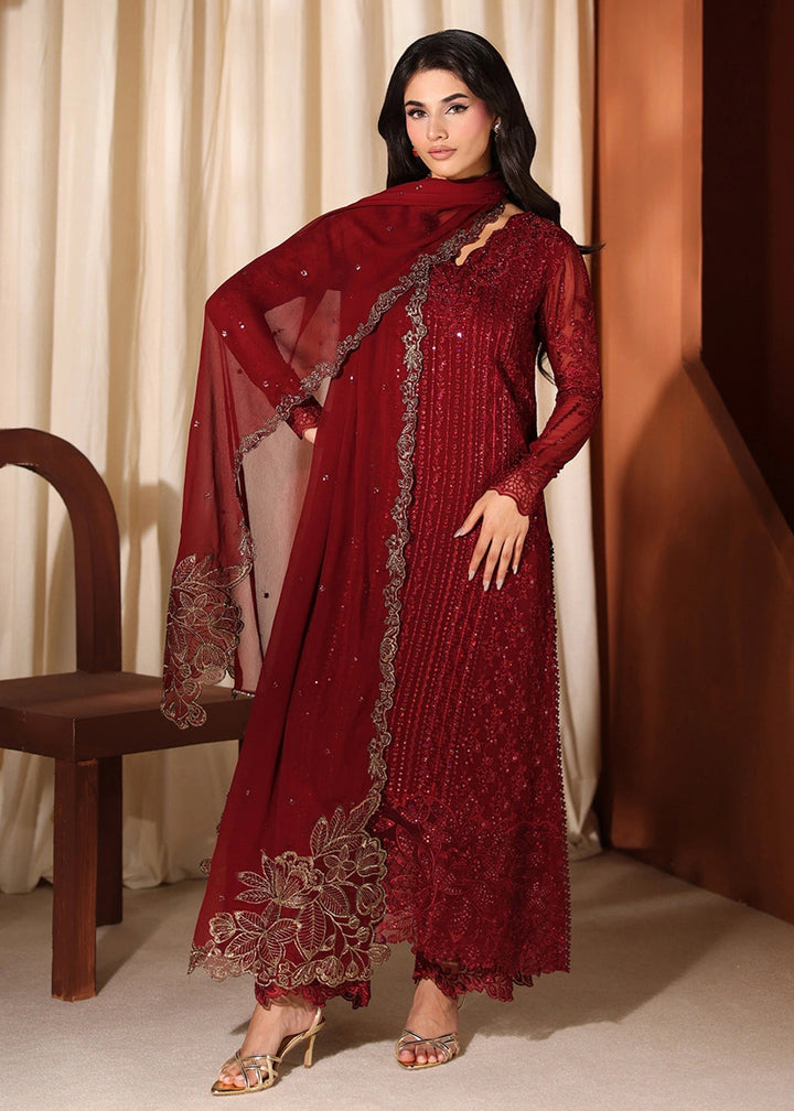 Buy Now Luxe Embroidered Chiffons '26 by Azure | Cherry Blossom Online in US, UK, Canada, France, Italy, Germany, Greece, Sweden, Africa & Worldwide at Empress.