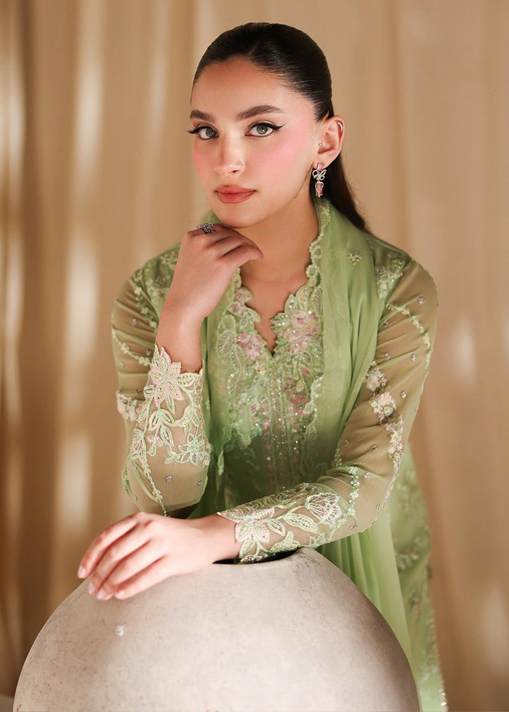 Buy Now Luxe Embroidered Chiffon '26 by Azure | Fairy Fern Online in US, UK, Canada, France, Italy, Germany, Greece, Sweden, Africa, UAE & Worldwide at Empress.