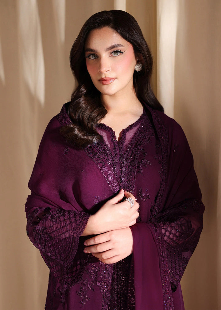 Buy Now Luxe Embroidered Chiffon '26 by Azure | Garnelle Online in US, UK, Canada, France, Italy, Germany, Greece, Sweden, Africa, UAE & Worldwide at Empress.