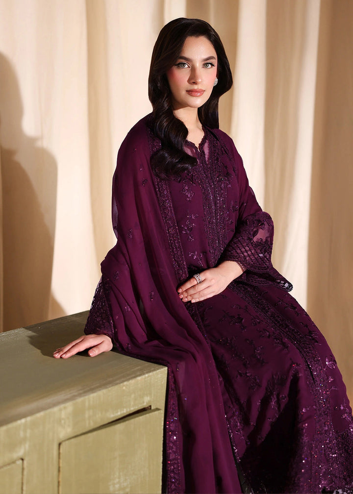 Buy Now Luxe Embroidered Chiffon '26 by Azure | Garnelle Online in US, UK, Canada, France, Italy, Germany, Greece, Sweden, Africa, UAE & Worldwide at Empress.