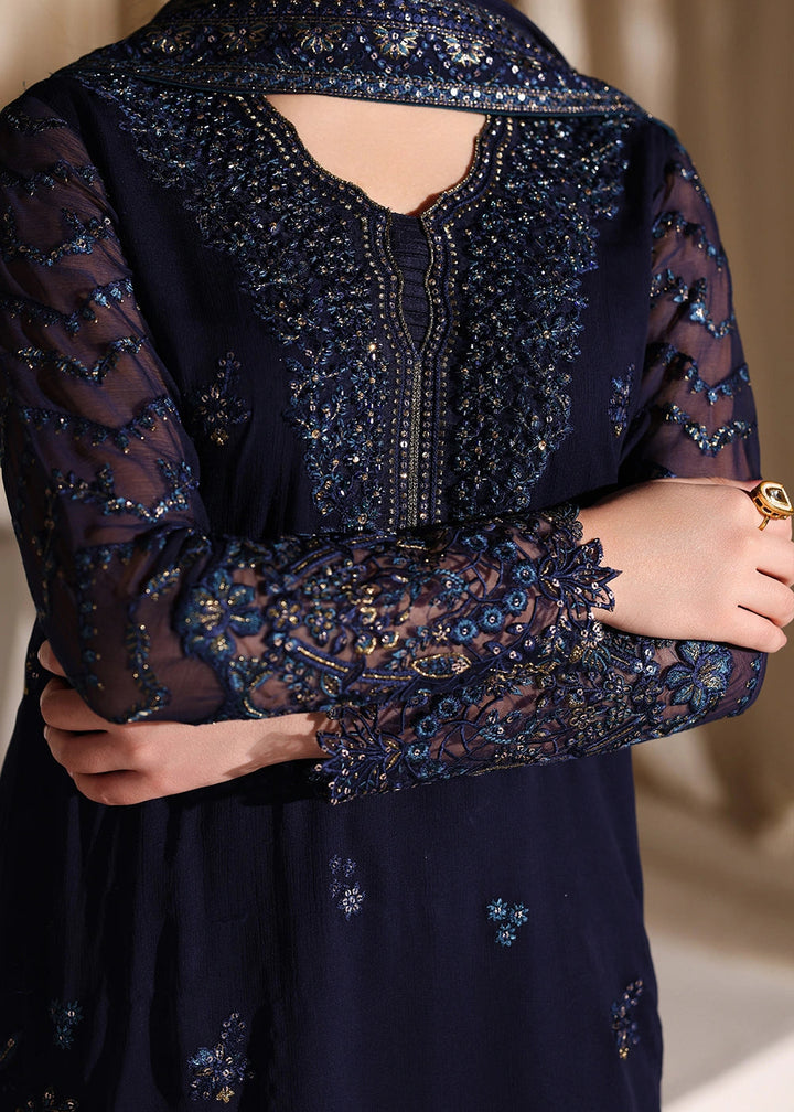 Buy Now Luxe Embroidered Chiffon '26 by Azure | Nova Night Online in US, UK, Canada, France, Italy, Germany, Greece, Sweden, Africa & Worldwide at Empress.
