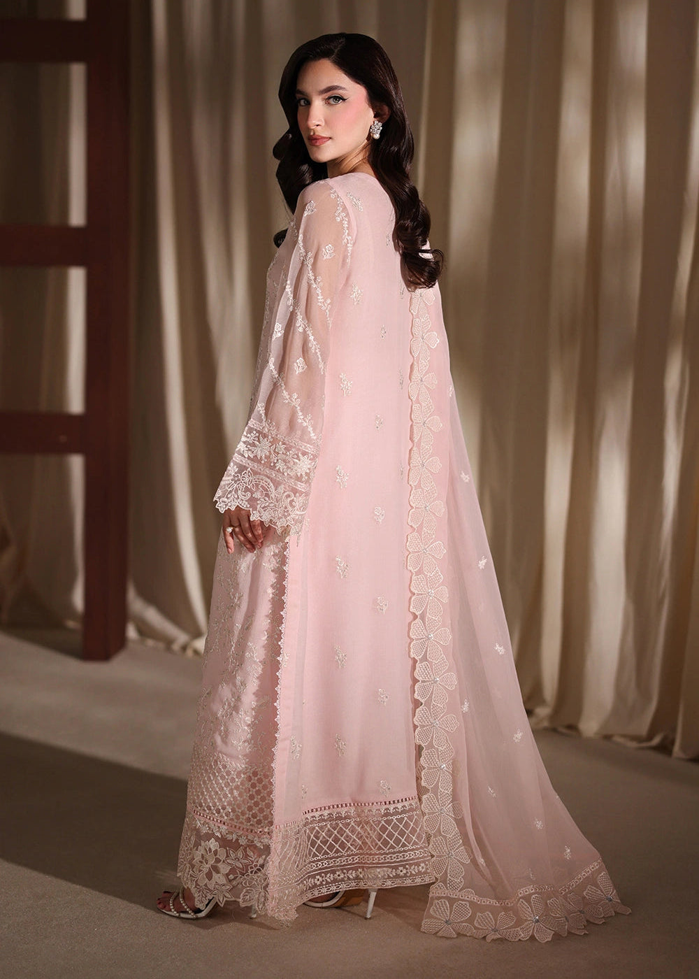 Buy Now Luxe Embroidered Chiffon '26 by Azure | Twirling Tulip Online in US, UK, Canada, France, Italy, Germany, Greece, Sweden, Africa & Worldwide at Empress.