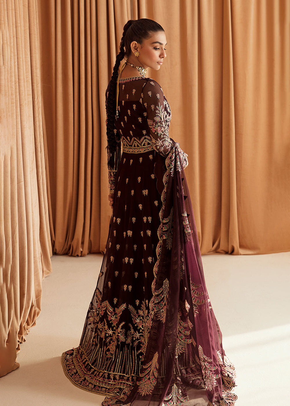 Brown Pakistani Maxi Dress | Ayzel | Fleur De Lis Formals'23 | Camelli Empress Clothing Brown Pakistani Maxi Dress | Ayzel | Fleur De Lis Formals'23 | Camelli Empress Clothing