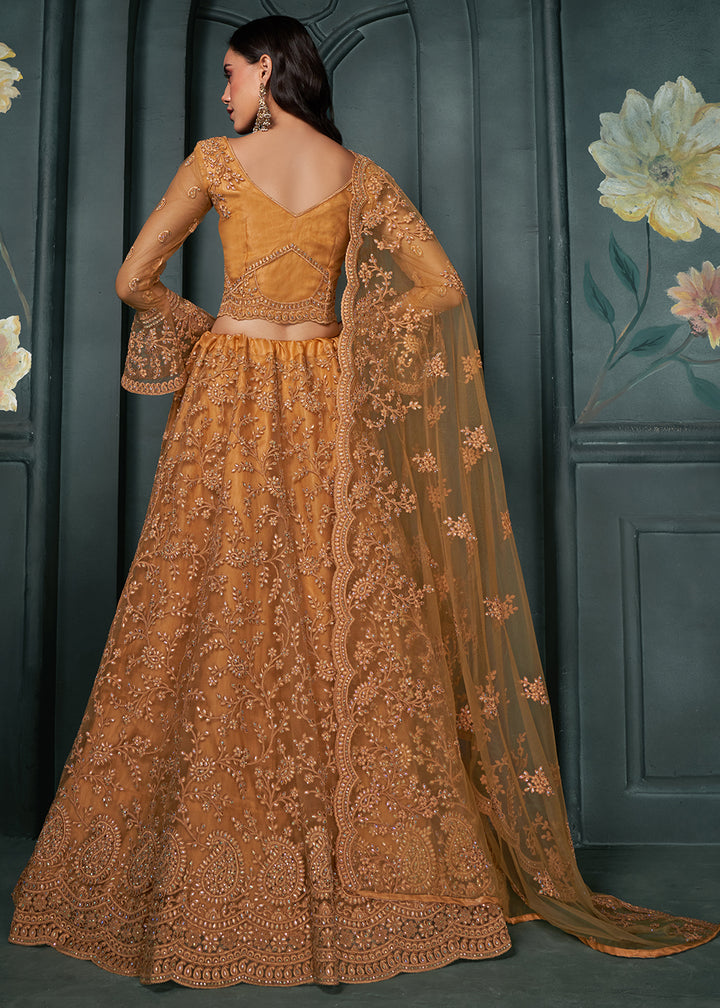 Buy Now Heritage Orange  Beautifully Embroidered Bridal Lehenga Choli Online in USA, UK, Canada & Worldwide at Empress Clothing. 