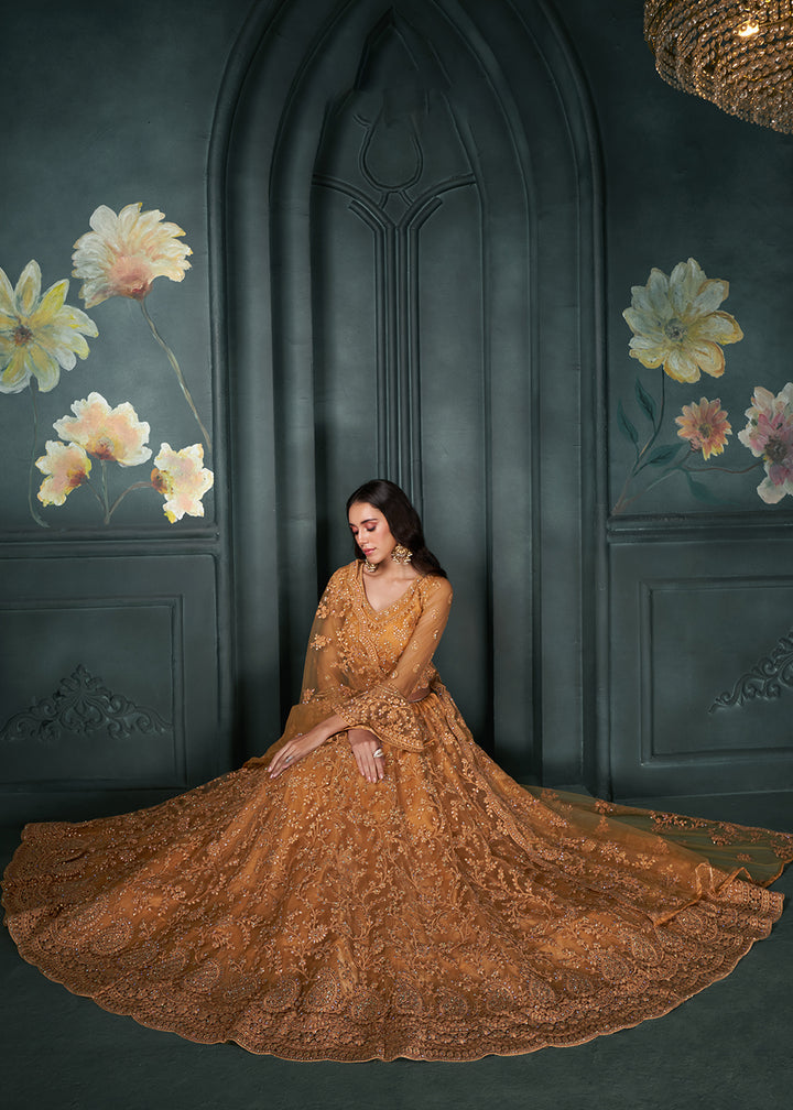 Buy Now Heritage Orange  Beautifully Embroidered Bridal Lehenga Choli Online in USA, UK, Canada & Worldwide at Empress Clothing. 