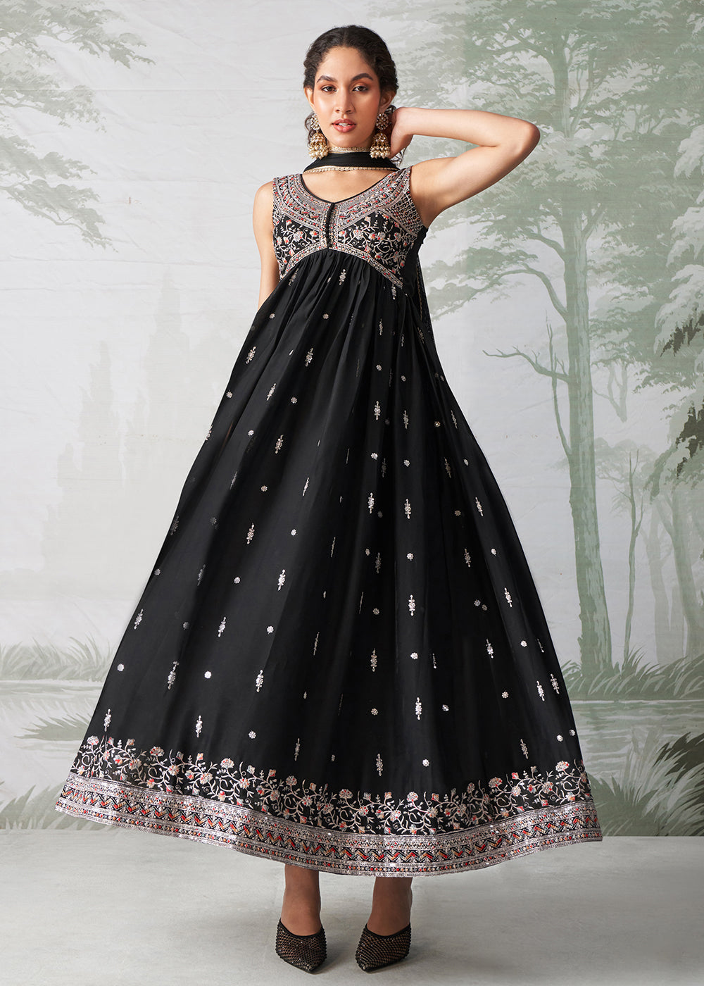 Black anarkali dress best sale