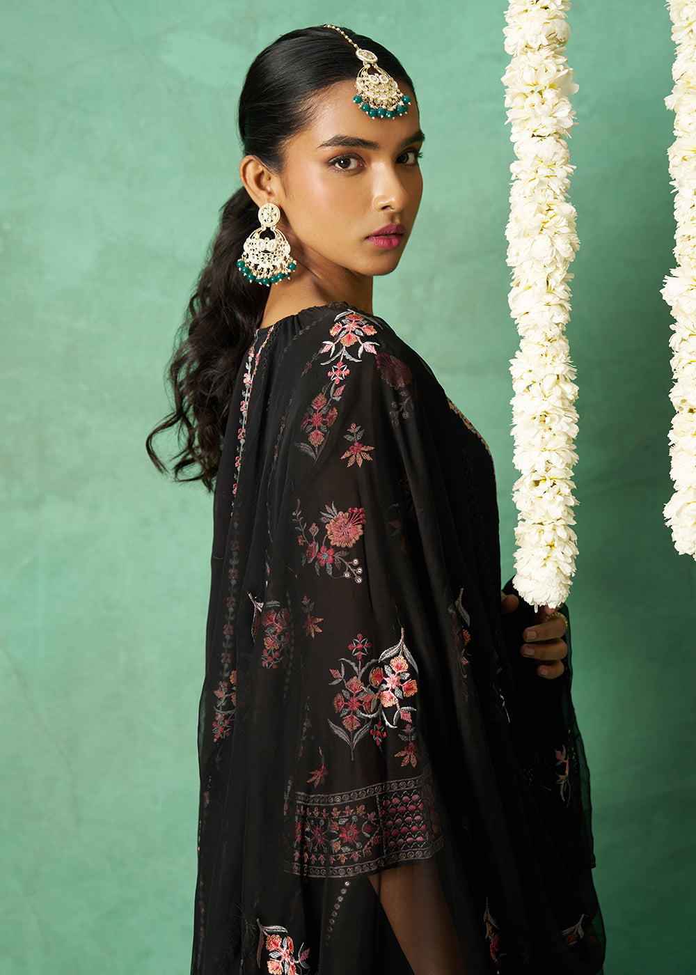 Buy Now Pure Organza Black Finest Embroidered Pant Style Salwar Suit Online in USA, UK, Canada, Germany, Italy, UAE & Worldwide at Empress Clothing. 