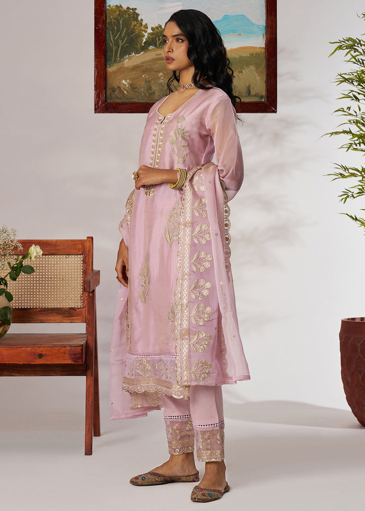 Buy Now Pakistani Style Lavender Embroidered Pant Style Suit Online in USA, UK, Canada, Germany, Italy, UAE, France & Worldwide at Empress Clothing. 
