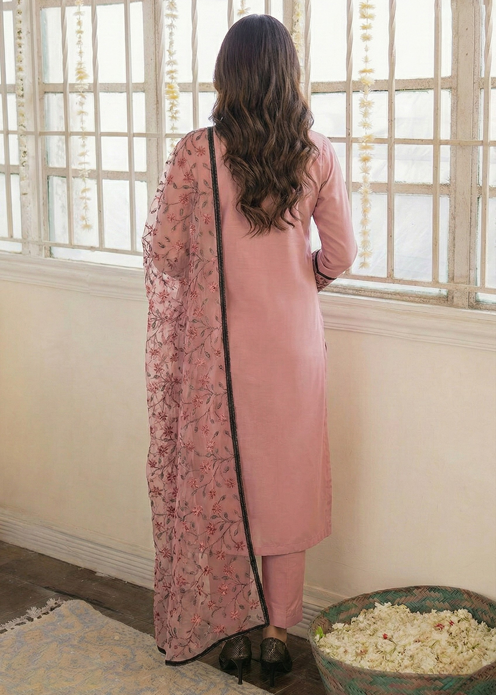 Buy Now Pink Embroidered Casual Festive Style Pant Suit Online in USA, UK, Canada, Germany, Italy, France, Austria, UAE, Qatar & Worldwide at Empress Clothing.