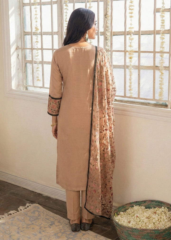 Buy Now Brown Embroidered Casual Festive Style Pant Suit Online in USA, UK, Canada, Germany, Italy, France, Austria, UAE, Qatar & Worldwide at Empress Clothing.