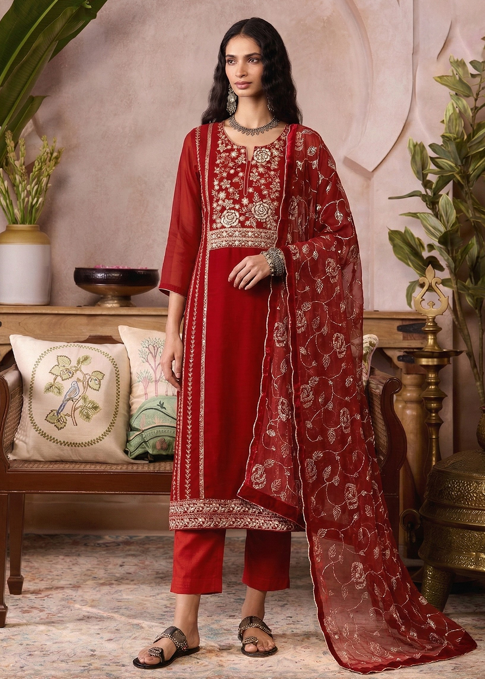Buy Now Orange Pure Organza Festive Style Salwar Kurta Set Online in US, UK, Canada, Netherlands, Germany, Italy, France, Sweden, Denmark & Worldwide at Empress.