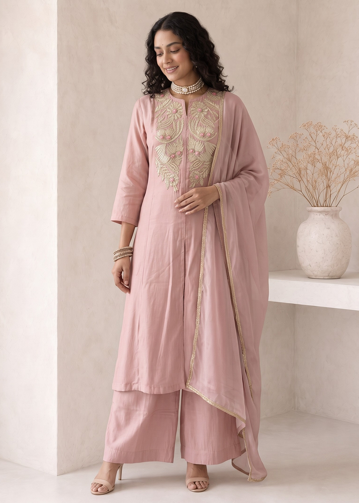 Buy Now Pink A Line Anarkali Style Festive Salwar Suit Online in US, UK, Canada, Netherlands, Germany, Italy, France, Sweden, Austria &amp; Worldwide at Empress.