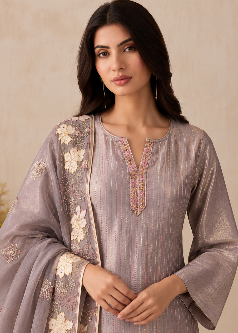 Buy Now Lilac Shimmer Silk Embroidered Festive Salwar Suit Online in US, UK, Canada, Germany, Italy, France, Greece, Australia, UAE & Worldwide at Empress.