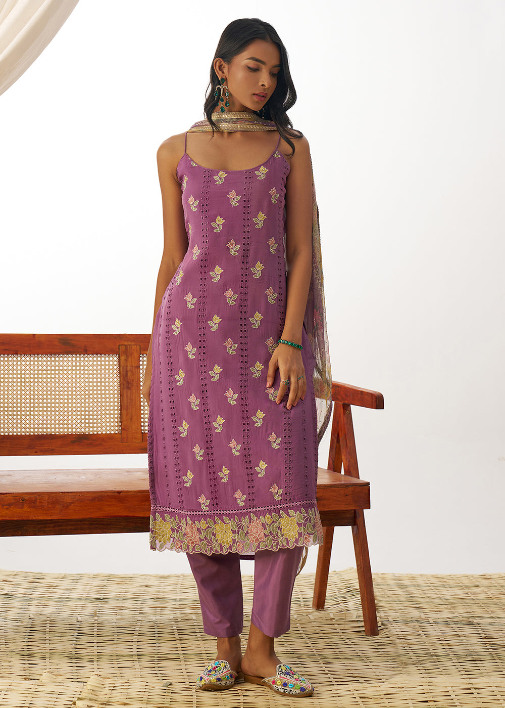 Buy Now Purple Organza Embroidered Kurta Style Salwar Suit Online in USA, UK, Canada, Germany, Italy, France, Austria, UAE & Worldwide at Empress Clothing.