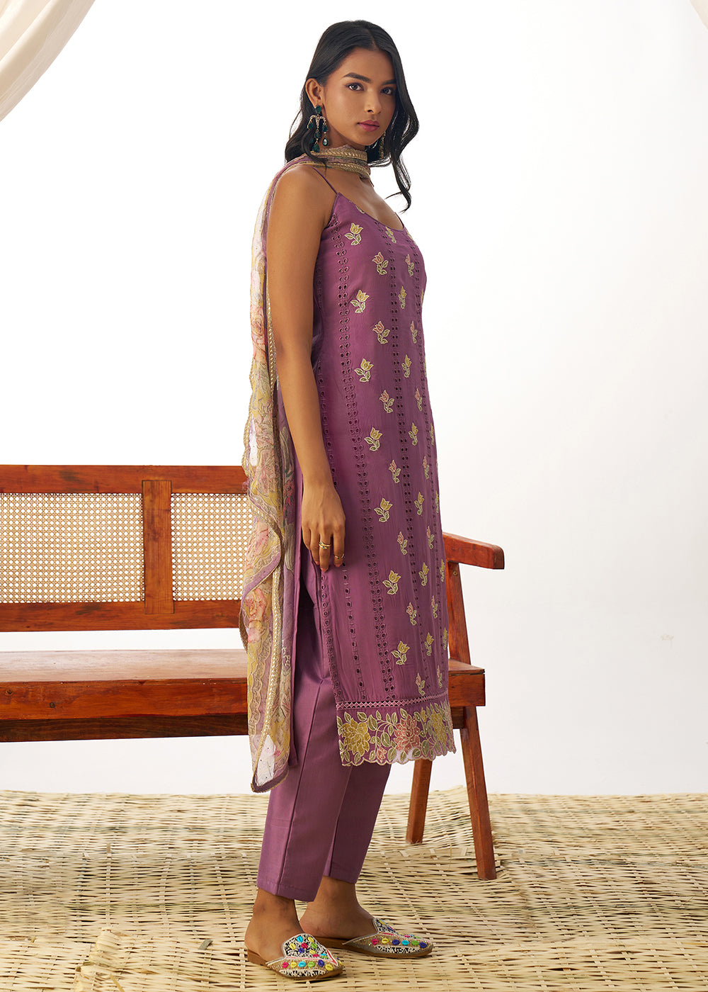 Buy Now Purple Organza Embroidered Kurta Style Salwar Suit Online in USA, UK, Canada, Germany, Italy, France, Austria, UAE & Worldwide at Empress Clothing.