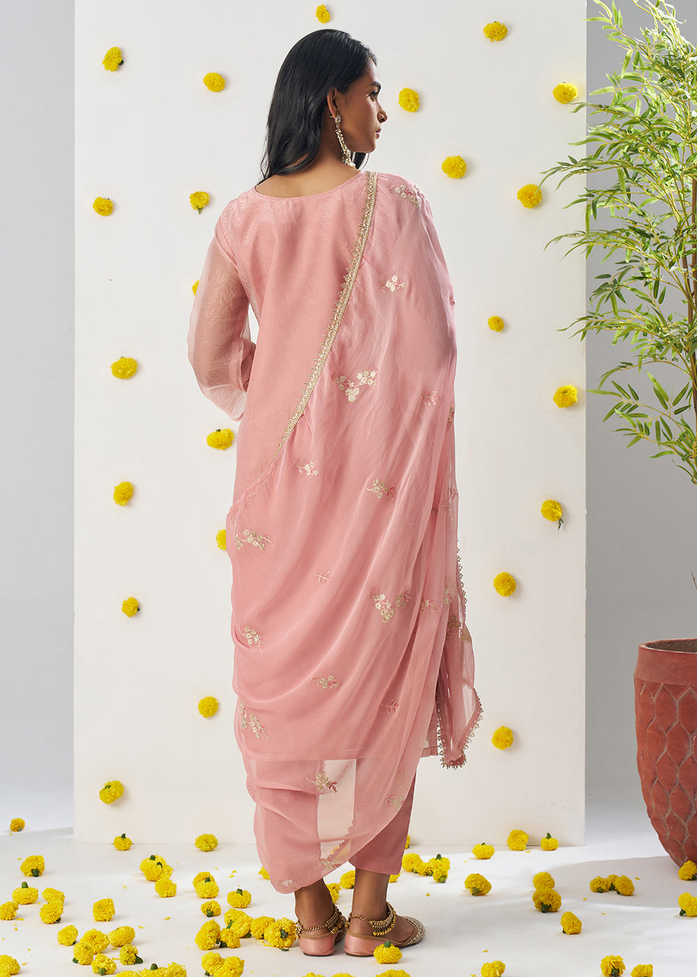 Buy Now Peachy Pink Fancy Crush Embroidered Festive Salwar Suit Online in USA, UK, Canada, Germany, Italy, France, Austria, UAE & Worldwide at Empress Clothing.