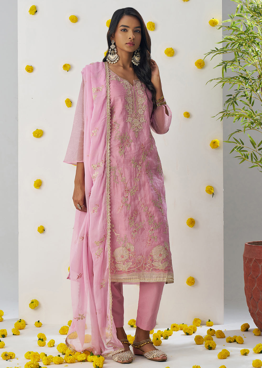 Buy Now Rose Pink Fancy Crush Embroidered Festive Salwar Suit Online in USA, UK, Canada, Germany, Italy, France, Austria, UAE & Worldwide at Empress Clothing.