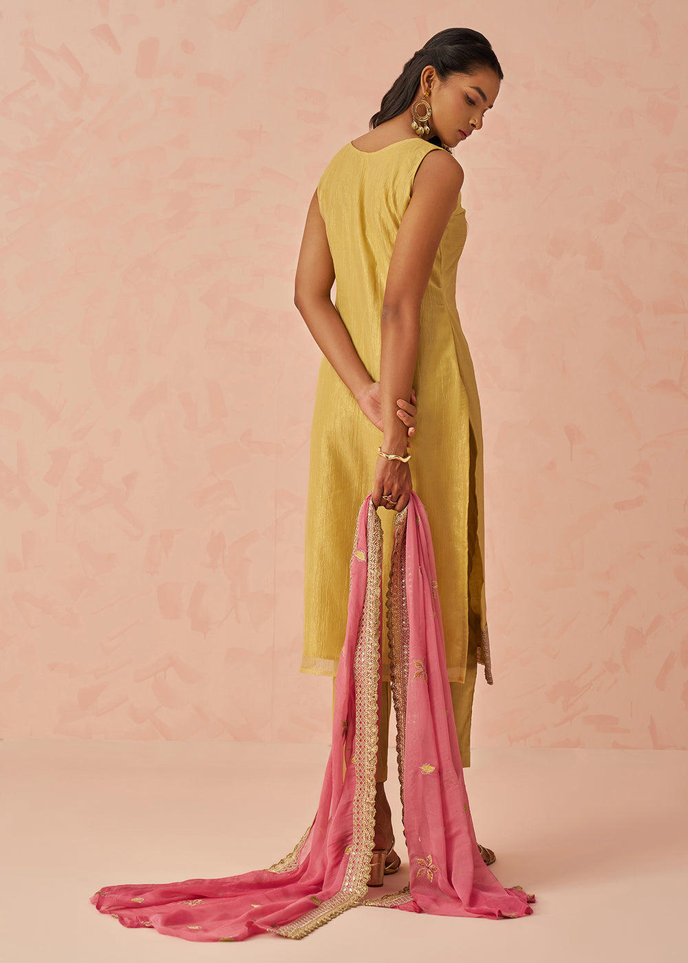 Buy Now Yellow Fancy Crush Embroidered Festive Salwar Kurta Suit Online in USA, UK, Canada, Germany, Italy, France, Austria, UAE & Worldwide at Empress Clothing.