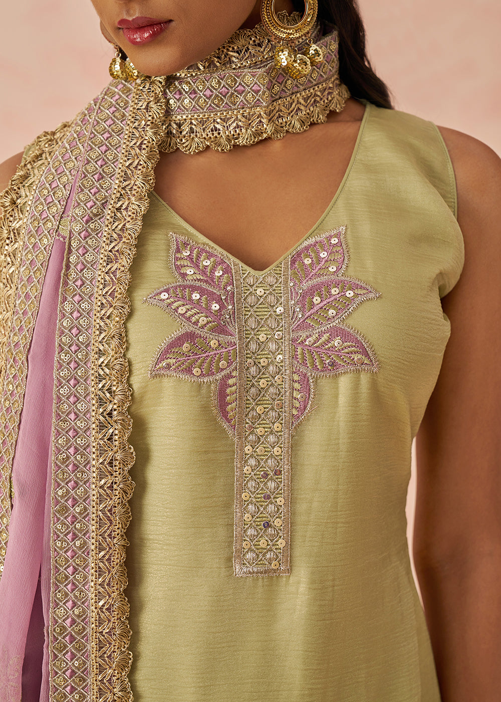 Buy Now Green Fancy Crush Embroidered Festive Salwar Kurta Suit Online in USA, UK, Canada, Germany, Italy, France, Austria, UAE & Worldwide at Empress Clothing.