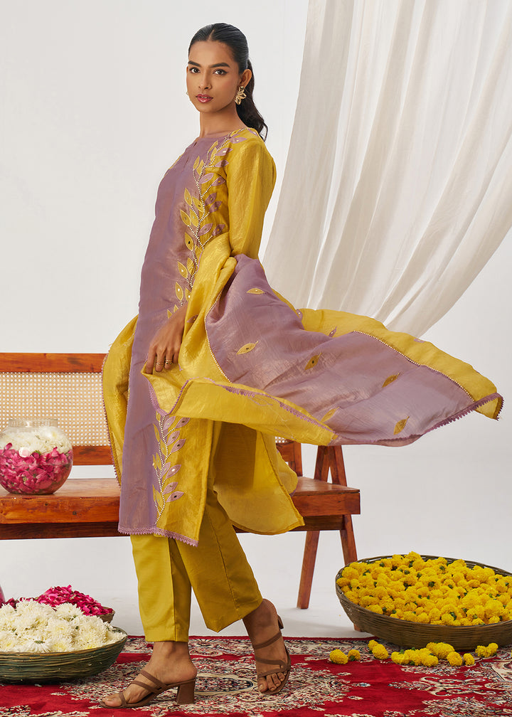 Buy Now Mauve & Mustard Fancy Crush Pant Style Salwar Suit Online in US, UK, Canada, Germany, Italy, France, Austria, Denmark, Australia & Worldwide at Empress.