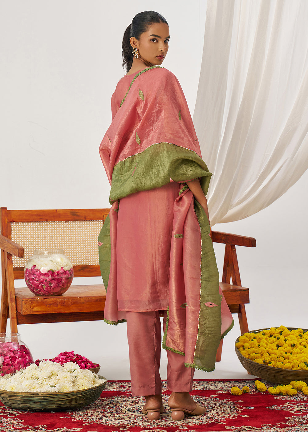 Buy Now Pink & Green Fancy Crush Pant Style Salwar Suit Online in US, UK, Canada, Germany, Italy, France, Austria, Denmark, Australia & Worldwide at Empress.