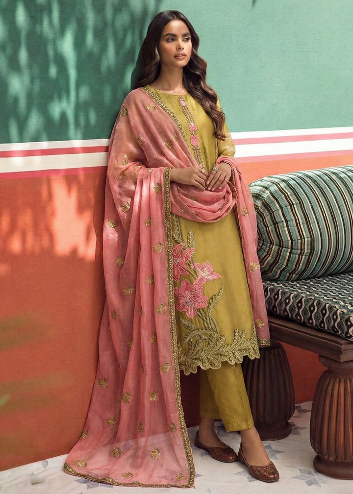 Buy Now Mustard Fancy Zari Fabric Pant Style Salwar Suit Online in New York, Los Angeles, San Jose, Chicago, Houston, Fremont, Dubai & Worldwide at Empress.