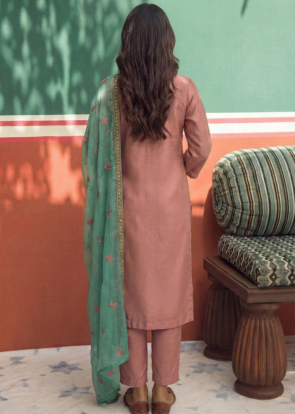 Buy Now Pink Fancy Zari Fabric Pant Style Salwar Suit Online in New York, Los Angeles, San Jose, Chicago, Houston, Fremont, Dubai & Worldwide at Empress.