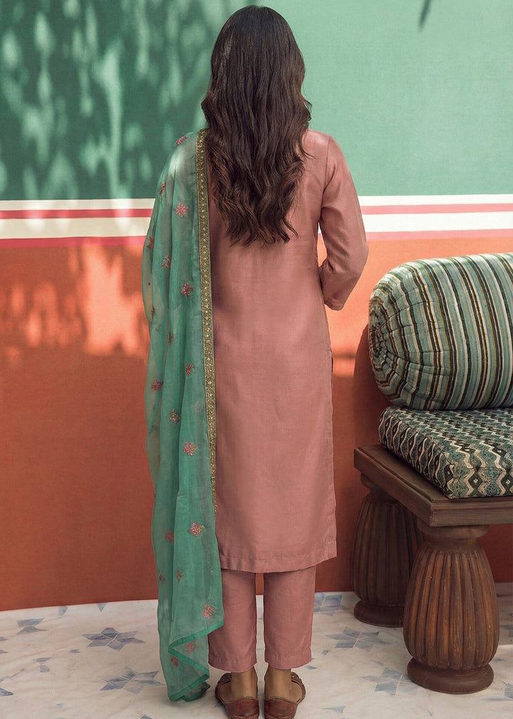 Buy Now Pink Fancy Zari Fabric Pant Style Salwar Suit Online in New York, Los Angeles, San Jose, Chicago, Houston, Fremont, Dubai & Worldwide at Empress.