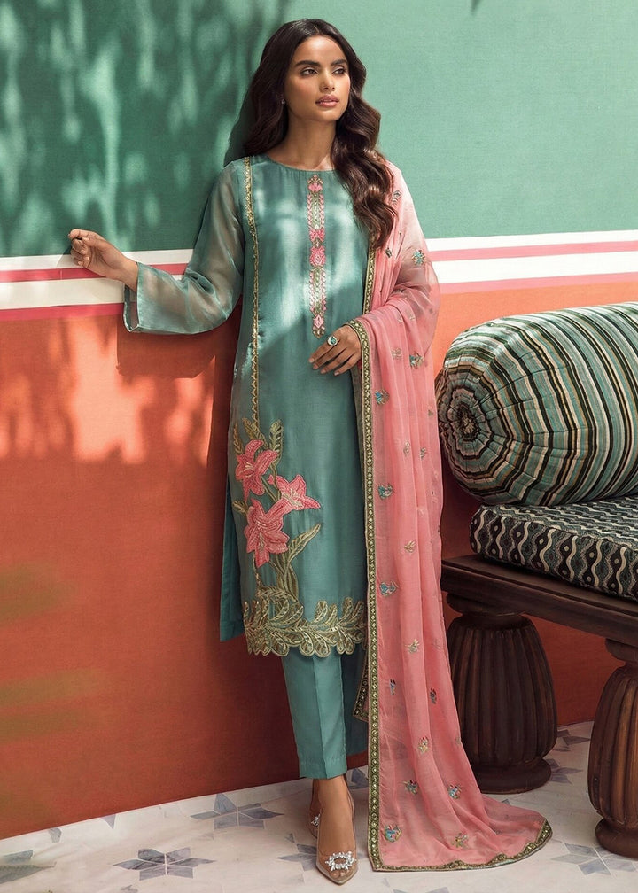 Buy Now Blue Fancy Zari Fabric Pant Style Salwar Suit Online in New York, Los Angeles, San Jose, Chicago, Houston, Fremont, Dubai & Worldwide at Empress.
